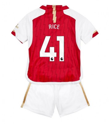 Lacne Dětský Futbalové dres Arsenal Declan Rice #41 2023-24 Krátky Rukáv - Domáci (+ trenírky)